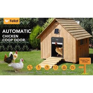 Automatic Chicken Coop Door Solar Timer Sensor Remote Control Weatherproof Auto